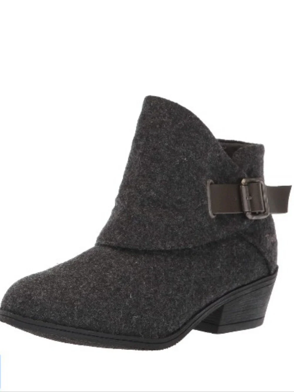 Blowfish Charcoal Gray Felt Ankle Boot with Buckle